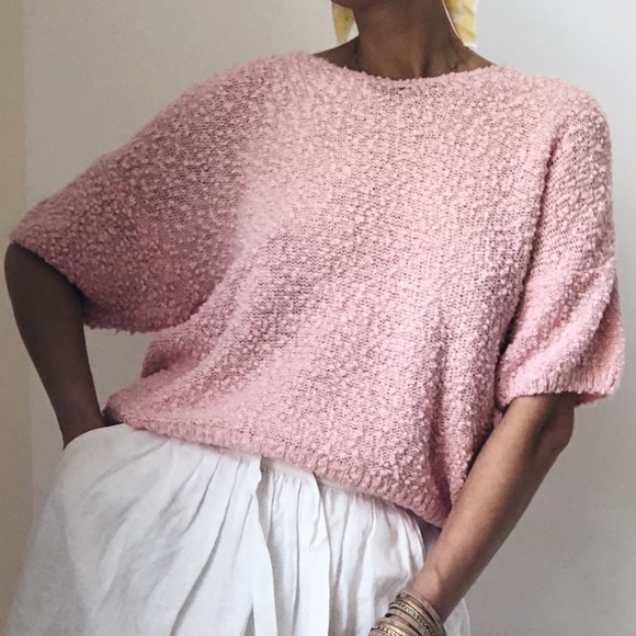 Vintage Tops - VINTAGE/ summer boxy texture knit